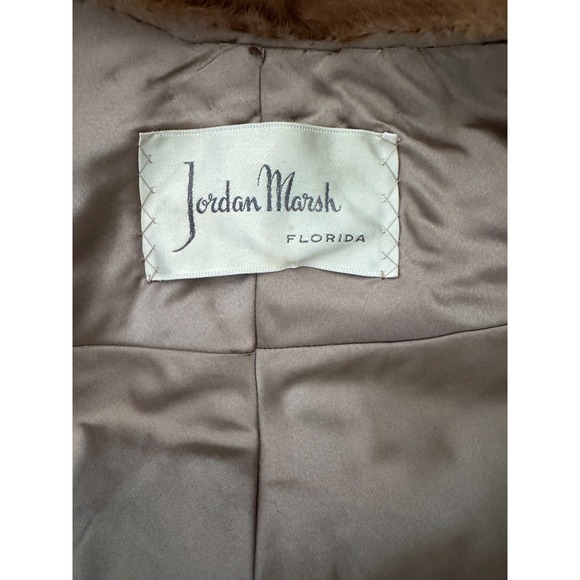Vintage 1960's Jordan Marsh of Florida Real Mink Fur Shawl Pockets Silk Lining - Picture 12 of 16